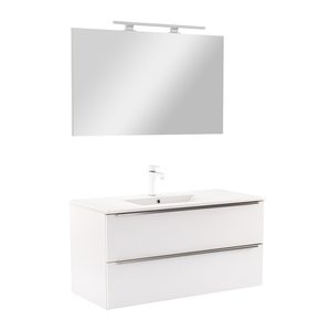 Set mobilier baie Vario Trim 100, alb-alb