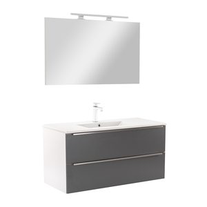 Set mobilier baie Vario Trim 100, alb-antracit
