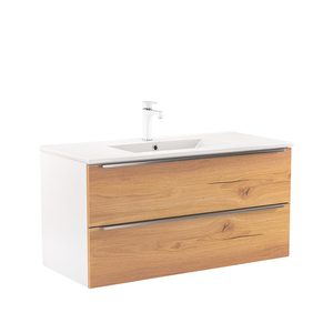 Masca chiuveta baie Vario Trim 100 cu lavoar, stejar alb