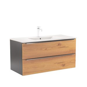 Masca chiuveta baie Vario Trim 100 cu lavoar, antracit-stejar