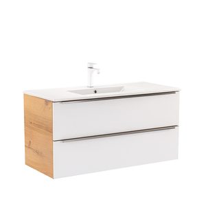 Masca chiuveta baie Vario Trim 100 cu lavoar, stejar-alb