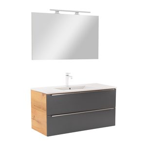 Set mobilier baie Vario Trim 100, stejar-antracit