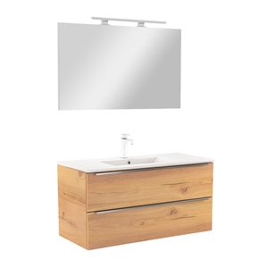 Set mobilier baie Vario Trim 100, stejar-stejar