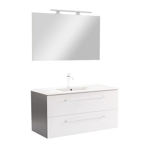 Set mobilier baie Vario Clam 100, antracit-alb