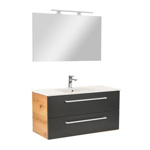 Set mobilier baie Vario Clam 100, stejar-antracit