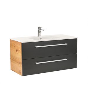 Masca chiuveta baie Vario Clam 100 cu lavoar, stejar-antracit