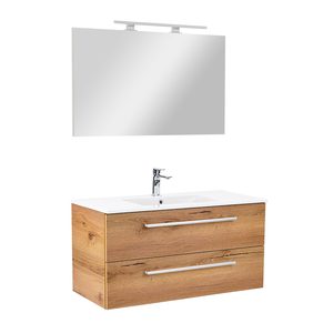 Set mobilier baie Vario Clam 100, stejar-stejar