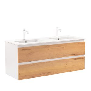 Masca chiuveta baie Vario Forte 120 cu lavoar, stejar alb