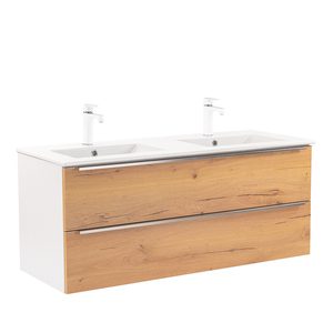 Masca chiuveta baie Vario Trim 120 cu lavoar, stejar alb