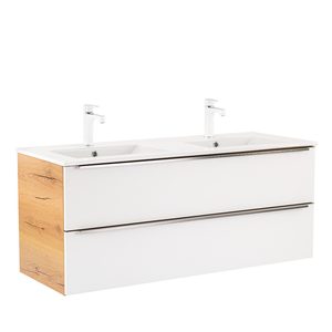 Masca chiuveta baie Vario Trim 120 cu lavoar, stejar-alb