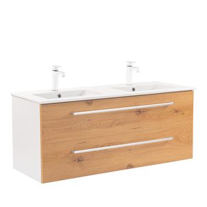 Masca chiuveta baie Vario Clam 120 cu lavoar, stejar alb