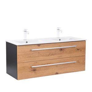 Masca chiuveta baie Vario Clam 120 cu lavoar, antracit-stejar