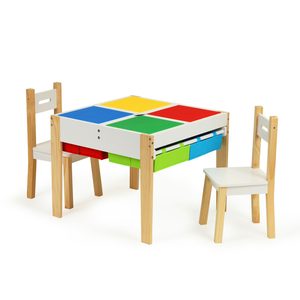 Homelux Set de mobilier din lemn pentru copii cu masă și 2 scaune