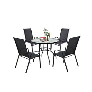 Set mobilier de grădină Tanger 4+1 negru
