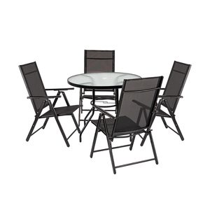 Set mobilier de grădină Tessa 4+1 negru