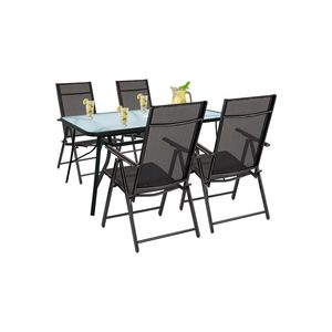 Set mobilier de grădină Nadin 4+1 negru