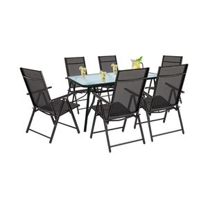 Set mobilier de grădină Nadin 6+1 negru