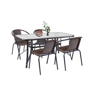 Set mobilier de grădină Elzas 4+1 maro