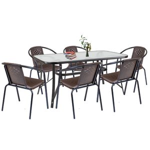 Set mobilier de grădină Elzas 6+1 maro