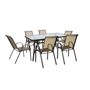 Set mobilier de grădină Arlon 6+1 bej
