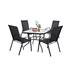 Set mobilier de grădină Juba 4+1 negru