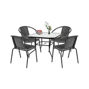 Set mobilier de grădină Rozetta 4+1 negru