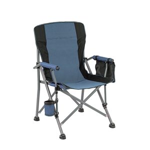 Scaun de pescuit Comfort cu braț și suport pentru pahare albastru