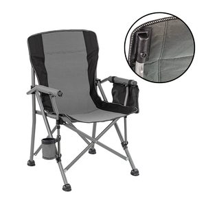 Comfort Plus scaun de pescuit cu braț și suport pentru pahare gri