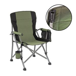 Scaun de pescuit Comfort Plus cu cotieră și suport pentru pahare verde