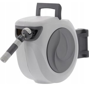 Tambur automat pentru furtun de gradina, 20m, montare pe perete, pivotant, retractabil