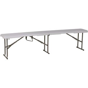 Banca pliabila pentru evenimente si catering, 183x28x43 cm, din HDPE si otel, alb